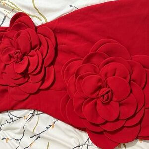 Elegant Red Floral Dress